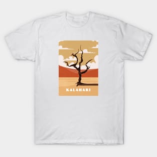 Kalahari desert. Botswana, Namibia.. Retro travel poster T-Shirt